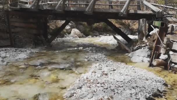Beautiful River Bridge Slovenia — Video Stock