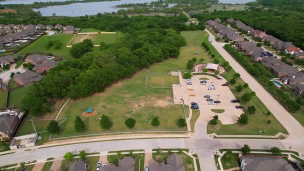 Luftoptagelser Freedom Dog Park Trophy Club Texas Kameraet Nærmer Sig – Stock-video