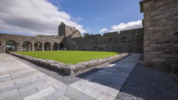 Panoráma Mozgás Idő Kihagyása Boyle Abbey Középkori Rom Megyében Roscommon — Stock videók