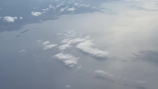 View Coast Ocean Flight Clouds Very High — Stock Video