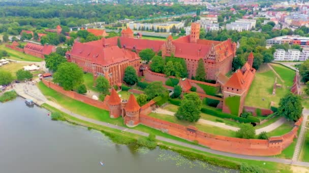 Zamek Zakonu Krzyżackiego Malborku Xiii Wieczny Zamek Położony Pobliżu Malborka — Wideo stockowe