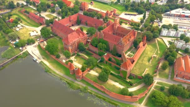 Castle Fortifications Teutonic Order Malbork East Malbork Castle Largest Castle — Stockvideo