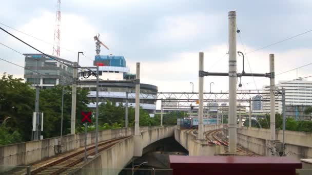Jakarta Endonezya Daki Mrt Tren Stasyonu Uzun Çekim Kameraları — Stok video