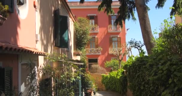 Típica Fachada Exterior Barrio Ciudad Nápoles Distrito Vomero Sur Italia — Vídeo de stock