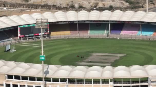 Aerial Close Shot National Cricket Stadium Karachi — Stock Video