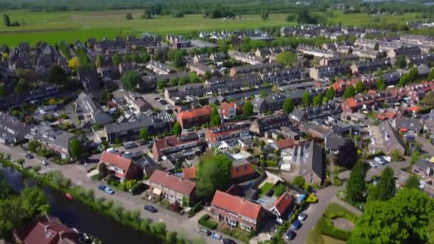 Kortenhoef Neighbourhood Village Aerial View North Holland Municipality Edge Rural — ストック動画