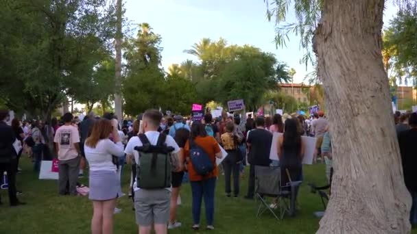 Pro Choice Protesters Gathering Capitol City Phoenix — ストック動画