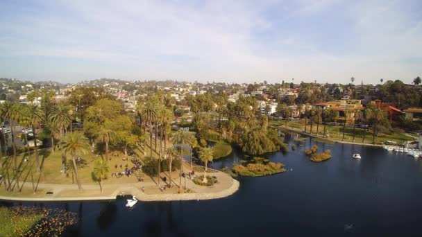 Délutáni Légi Felvétel Echo Parkról Los Angelesben — Stock videók
