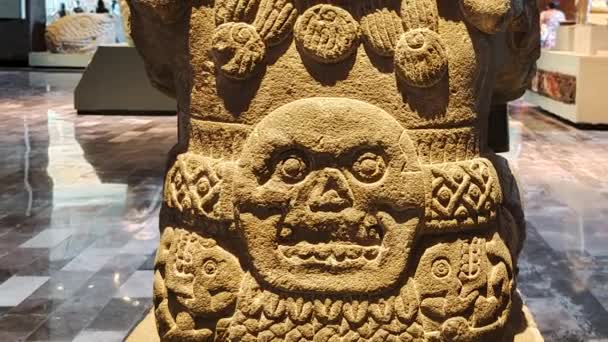 墨西哥特诺奇蒂特兰 Tenochtitlan Mexico 的阿兹特克神像的录像 — 图库视频影像