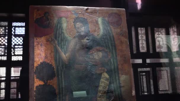 Coptic Müzesi Ndeki Aziz John Kutsal Simgesi — Stok video