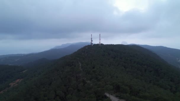 Infrastruktura Mobilní Věže Vzdálených Antenes Talaia Španělsko — Stock video