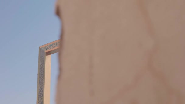 Dubai Frame Architektonisches Wahrzeichen Der Stadt Entlarvende Aussicht — Stockvideo
