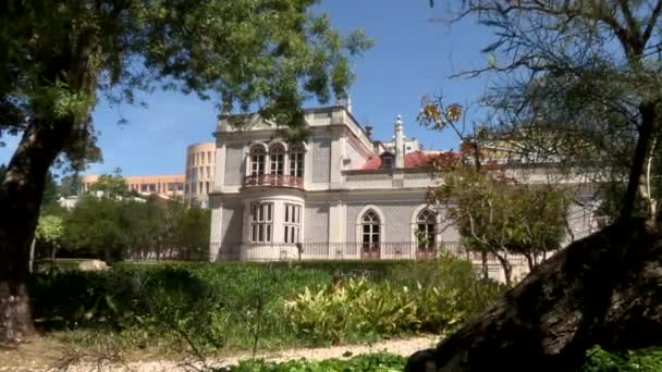 Palácio Beau Sjour Visto Através Jardim — Vídeo de Stock