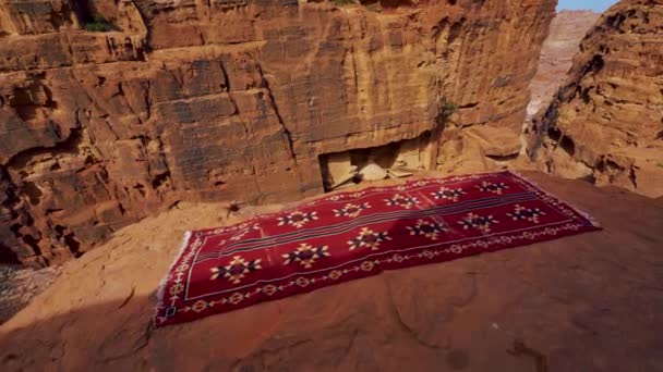 Historyczne Dziedzictwo Unesco Skarb Państwa Khaznet Wyrzeźbione Piaskowcu Petra Jordania — Wideo stockowe