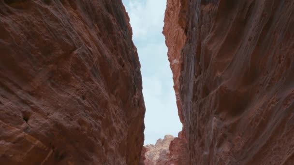 Blick Die Siq Schlucht Schatzamt Von Petra Einem Historischen Unesco — Stockvideo