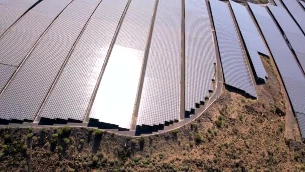 Luftaufnahme Von Solarparks Auf Teneriffa Kanarische Inseln Drohnenschuss — Stockvideo