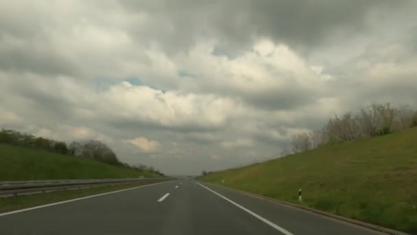 Hyperlapsefilm Fordonets Instrumentkamera Pov Motorvägskörning — Stockvideo