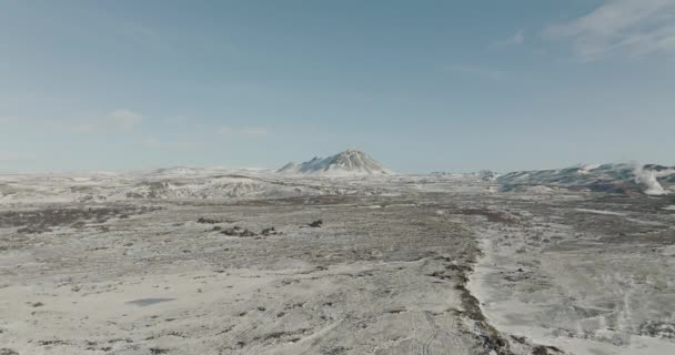 Serene Islândia Paisagem Wintry Com Espaço Cópia Céu Aéreo — Vídeo de Stock