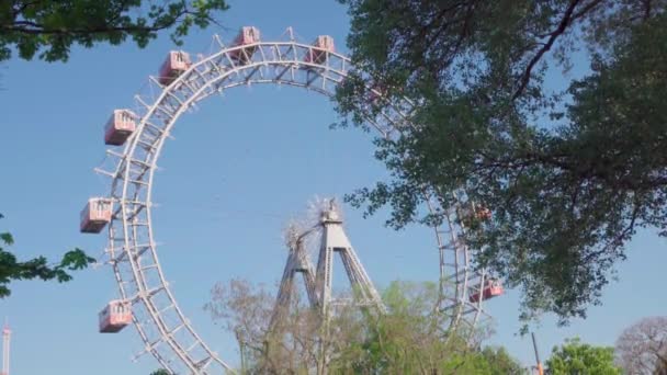 Roda Gigante Mais Velha Mundo Localizado Viena Prater — Vídeo de Stock