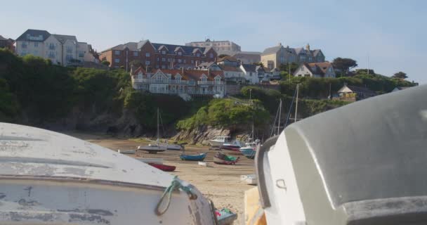 View Harbour Hotel North Quay Hill Newquay Cornwall England Docked — Stockvideo