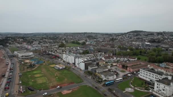 Paignton Seaside Town Devon Drone Aerial View — Stockvideo