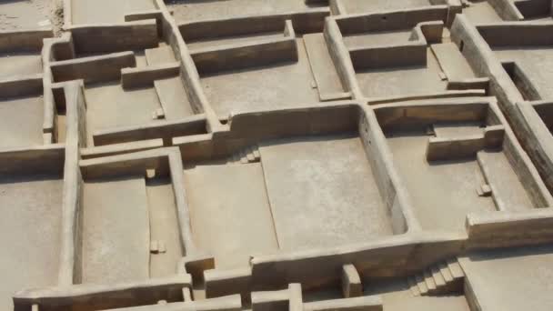 Drone Video Cajamarquilla Ancient Archaeological Site Lima Peru Inclinando Lentamente — Vídeos de Stock