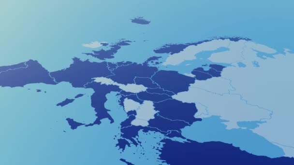Finsko Švédsko Připojují Nato Evropská Mapa Ukazující Dvě Nordické Země — Stock video
