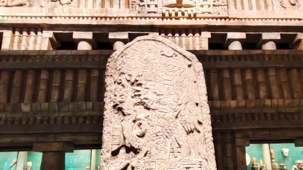 Close Video Mayan Stele Found Uxmal Yucatan — Video Stock