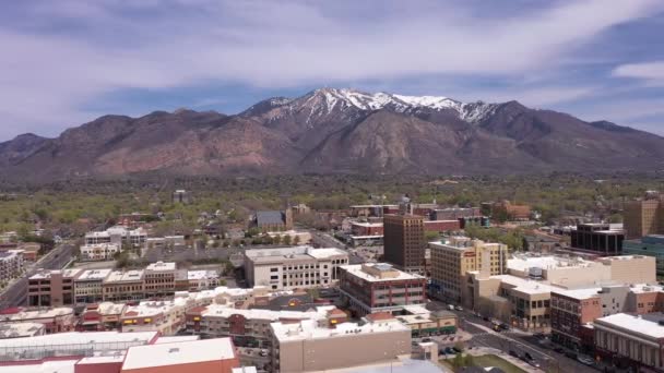 Beautiful Cinematic Clip City Ogden Northern Utah Foothills Wasatch Mountain — Stock Video