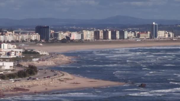 Praia Claridade Uma Das Maiores Praias Europa Sua Extensa Área — Vídeo de Stock