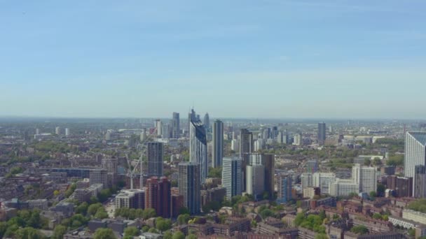 Dolly Forward Drone Shot Elephant Castle Razor Strata Building — 비디오