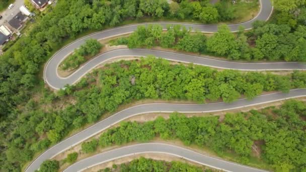 Cars Driving Long Curvy Switchback Road West Germany Ascending High — Vídeo de Stock