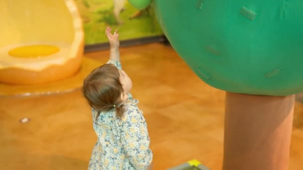 Schattig Klein Meisje Spelen Gyeonggi Children Museum Zuid Korea Breed — Stockvideo