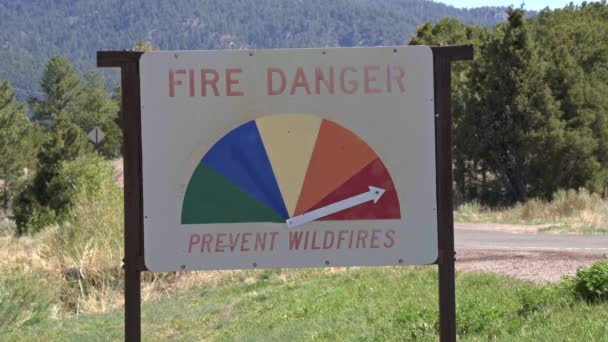 Extrem Brandfara Förhindra Wildfire Logga National Forest New Mexico — Stockvideo