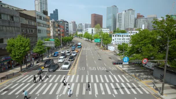 Pemandangan Pusat Kota Seoul Jalan Kota Korea Selatan Seperti Terlihat — Stok Video