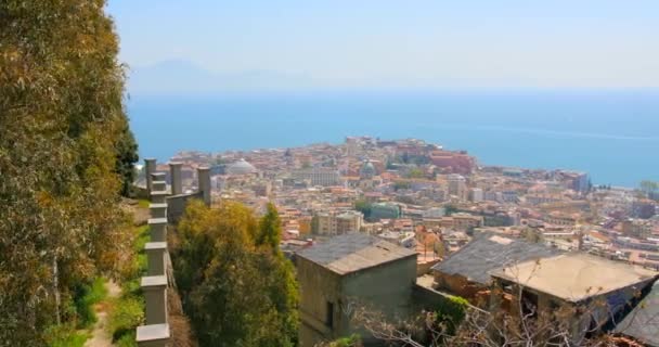 Überblick Über Stadt Und Golf Von Neapel Aus Dem Museum — Stockvideo