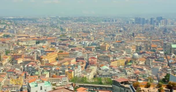 Güneşli Bir Günde Talya Nın Napoli Şehrinin Solundan Havadan Çekilmiş — Stok video