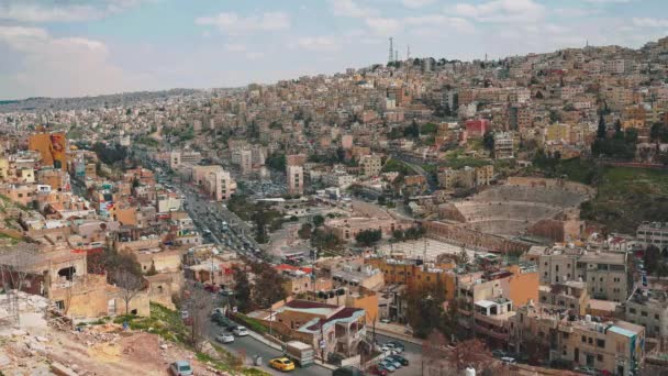 Cinemagraph Naadloze Videolijn Van Stad Amman Hoofdstad Van Jordanië Naast — Stockvideo