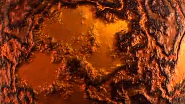 Animated Waving Metallic Texture Loop Dynamic Liquid Metallic Background Orange — ストック動画