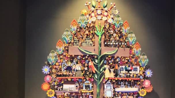 墨西哥中部城市Arbol Vida的 生命树 代表的录像 — 图库视频影像