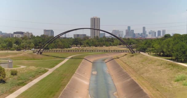 Aerial Buffalo Bayou Houston Texas — Video Stock