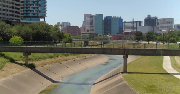 Воздушное Судно Buffalo Bayou Хьюстоне Техас — стоковое видео