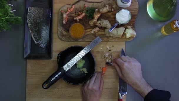 Cutting Vegetables Cooking Kitchen — Vídeos de Stock