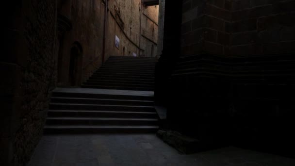 Muñeca Lenta Una Antigua Calle Castillo Medieval — Vídeo de stock