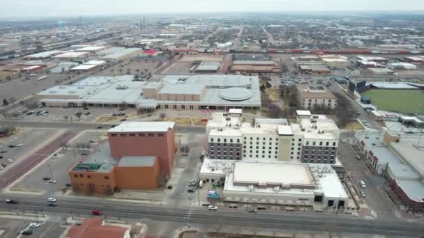 Luftaufnahme Der Innenstadt Von Amarillo Texas Usa Rathaus Und Civic — Stockvideo