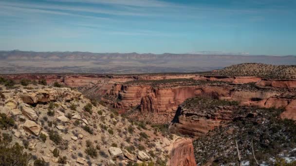 Time Lapse Colorado National Monument Park Usa Light Clouds Canyon — Vídeo de Stock