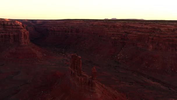 Orbita Aérea Cinematográfica Drones Torno Formação Arenito Vermelho Vale Dos — Vídeo de Stock