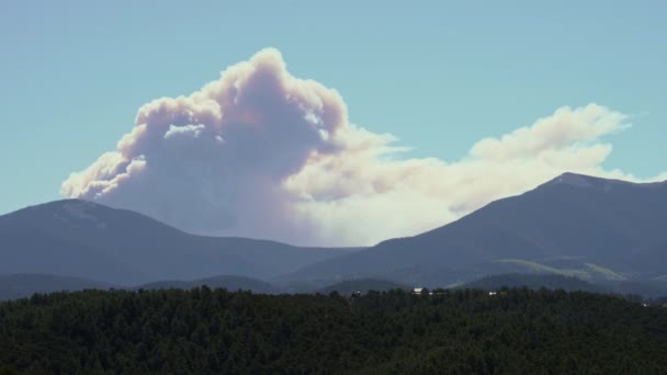 Smoke Calf Canyon Hermit Peak Wildfire Mountains Nowym Meksyku — Wideo stockowe