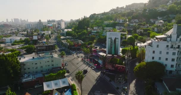 Vista Aérea Chateau Histórico Marmont Sunset Boulevard West Hollywood Califórnia — Vídeo de Stock