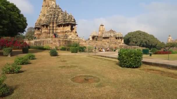 Kandariya Mahadev Tempel Westerse Groep Van Tempels Khajuraho — Stockvideo